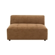 Bowery Hill Modular Armless Chair with Tufted Cushion in Chocolate Suede