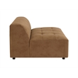 Bowery Hill Modular Armless Chair with Tufted Cushion in Chocolate Suede