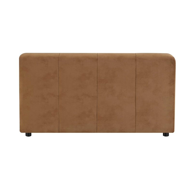 Bowery Hill Modular Armless Chair with Tufted Cushion in Chocolate Suede