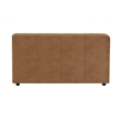 Bowery Hill Modular Armless Chair with Tufted Cushion in Chocolate Suede
