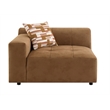 Bowery Hill Modular Right-Facing Arm Chair with Pillow in Chocolate Suede