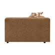 Bowery Hill Modular Right-Facing Arm Chair with Pillow in Chocolate Suede