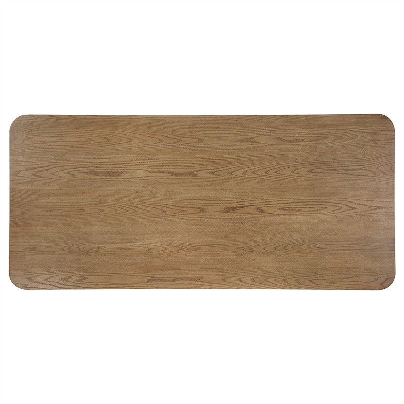 Bowery Hill Rectangular Wooden Dining Table with Panel Base in Oak