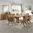 Bowery Hill Rectangular Wooden Dining Table with Panel Base in Oak