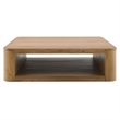Bowery Hill Square Wooden Coffee Table with Hollow Base in Oak