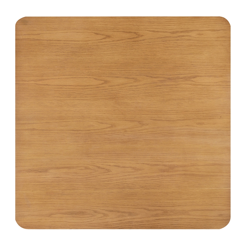 Bowery Hill Square Wooden Coffee Table with Hollow Base in Oak