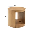 Bowery Hill Round Modern Wooden End Table with Hollow Base in Oak