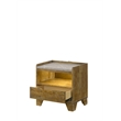 Bowery Hill Nightstand with LED Lighting in Light Aspen Brown