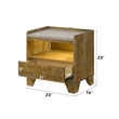 Bowery Hill Nightstand with LED Lighting in Light Aspen Brown