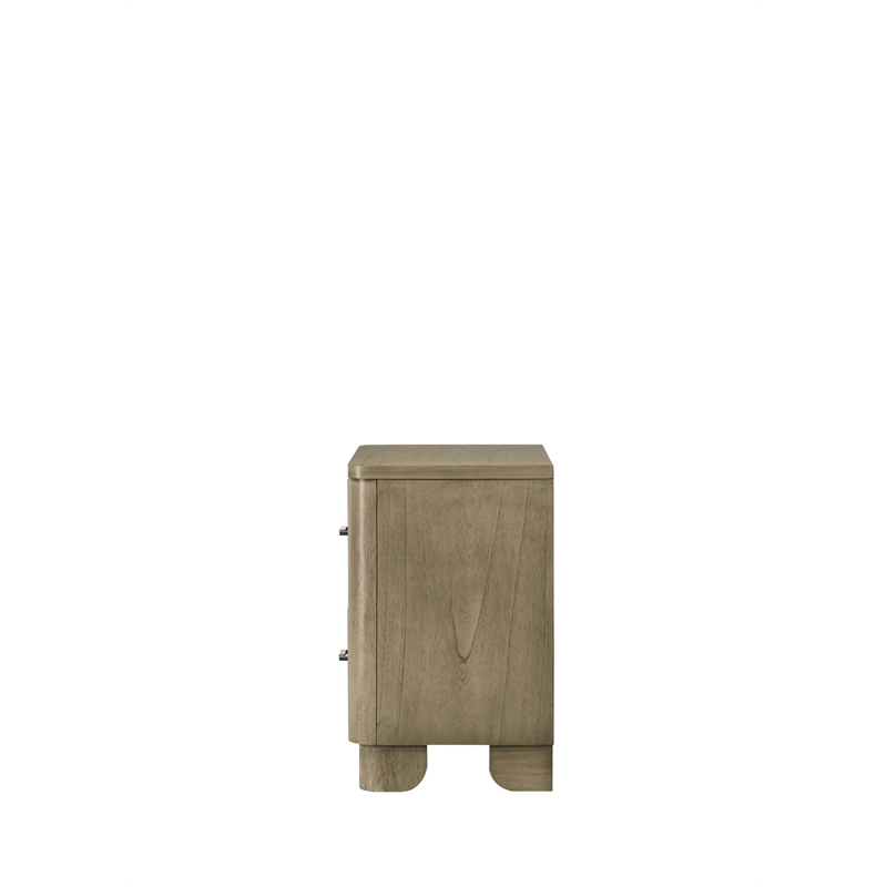 Bowery Hill 2-Drawer Nightstand with Fluted Fronts in Antique Oak