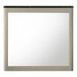 Bowery Hill Rectangular Wall Mirror with Marble-Look Trim in Gray and Beige