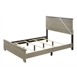 Bowery Hill Queen Bed with Geometric LED Headboard in Weathered Gray