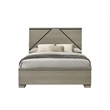 Bowery Hill Queen Bed with Geometric LED Headboard in Weathered Gray