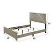 Bowery Hill Queen Bed with Geometric LED Headboard in Weathered Gray