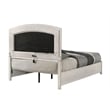 Bowery Hill Queen Storage Bed with LED Headboard in Antique White
