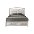 Bowery Hill Queen Storage Bed with LED Headboard in Antique White