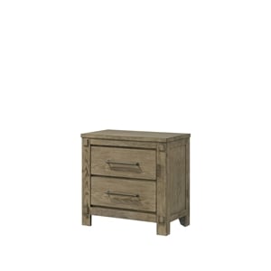 Bowery Hill 2-Drawer Nightstand with Wood Grain in Antique White Oak