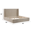 Bowery Hill Eastern King Wingback Bed with Fluted Design in Light Oak