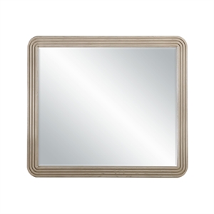 Bowery Hill Rectangular Wall Mirror with Layered Frame in Light Oak