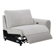Bowery Hill Modular Right-Facing Power Recliner in Gray Sherpa and Velvet