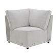 Bowery Hill Modular Wedge Sectional Piece in Gray Sherpa and Velvet
