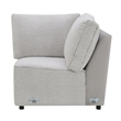 Bowery Hill Modular Wedge Sectional Piece in Gray Sherpa and Velvet