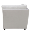 Bowery Hill Modular Wedge Sectional Piece in Gray Sherpa and Velvet