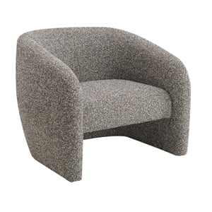 Bowery Hill Upholstered Accent Chair in Brown and Gray Tweed