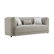Bowery Hill Chenille Upholstered Sofa with 3 Pillows in Gray