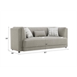 Bowery Hill Chenille Upholstered Sofa with 3 Pillows in Gray