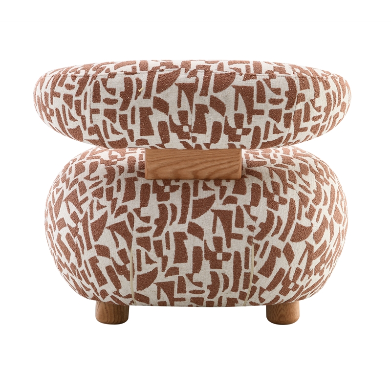 Bowery Hill Upholstered Accent Chair in Brown Pattern Fabric