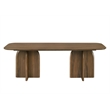 Bowery Hill Dining Table with Double Pedestal Base in Dark Walnut