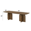 Bowery Hill Dining Table with Double Pedestal Base in Dark Walnut