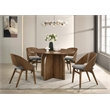 Bowery Hill Round Wooden Pedestal Dining Table in Dark Walnut
