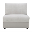 Bowery Hill Upholstered Modular Armless Chair in Gray Sherpa and Velvet