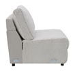 Bowery Hill Upholstered Modular Armless Chair in Gray Sherpa and Velvet