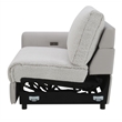 Bowery Hill Modular Left-Facing Power Recliner in Gray Sherpa and Velvet