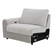 Bowery Hill Modular Left-Facing Power Recliner in Gray Sherpa and Velvet