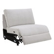 Bowery Hill Modular Power Armless Recliner in Gray Sherpa and Velvet