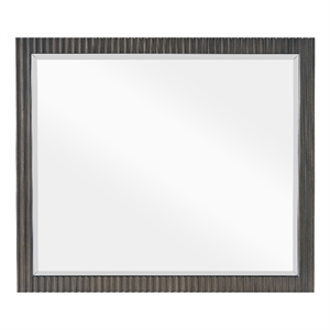 Bowery Hill Beveled Wall Mirror with Wooden Frame in Espresso