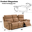 Bowery Hill Power Motion Sofa with USB and Power Headrest in Brown Leather