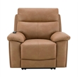 Bowery Hill Power Recliner with USB and Power Headrest in Brown Leather