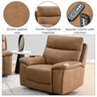Bowery Hill Power Recliner with USB and Power Headrest in Brown Leather
