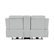 Bowery Hill Power Motion Loveseat in Light Gray Synthetic Leather