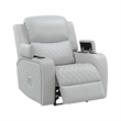 Bowery Hill Power Motion Recliner in Light Gray Synthetic Leather