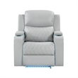 Bowery Hill Power Motion Recliner in Light Gray Synthetic Leather