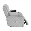 Bowery Hill Power Motion Recliner in Light Gray Synthetic Leather