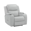Bowery Hill Power Motion Recliner in Light Gray Synthetic Leather