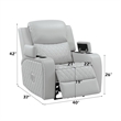 Bowery Hill Power Motion Recliner in Light Gray Synthetic Leather