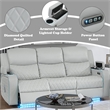 Bowery Hill Power Motion Sofa in Light Gray Synthetic Leather